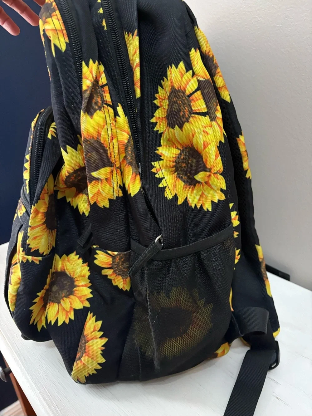 Abshoo Black Kids Backpack with Sunflower Print